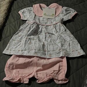 Trotters Kids Matching Set - Pink and White Golf Design